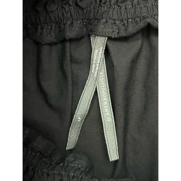 Anthropologie The Somerset Maxi Skirt Tiered Smocked Waist Lined Black SZ LP - Picture 7 of 11